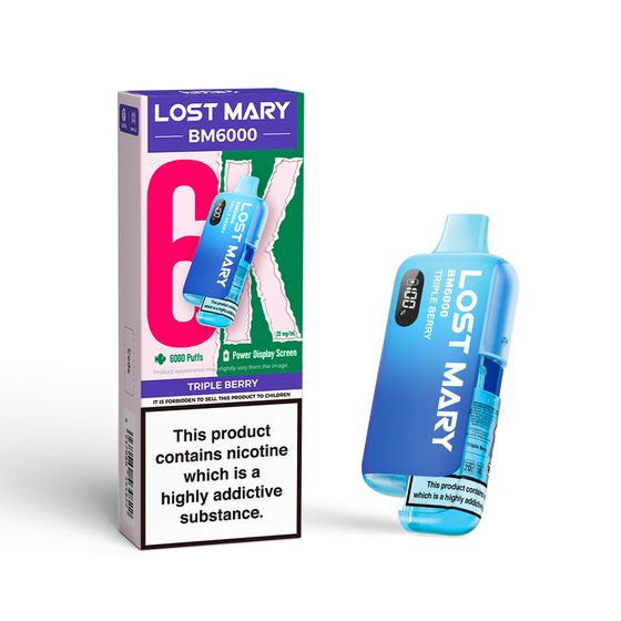 LOST MARY BM6000 Rechargeable Device (UK) 1PC Strength: 2% Nic ENG | Flavor: Triple Berry UK supplier