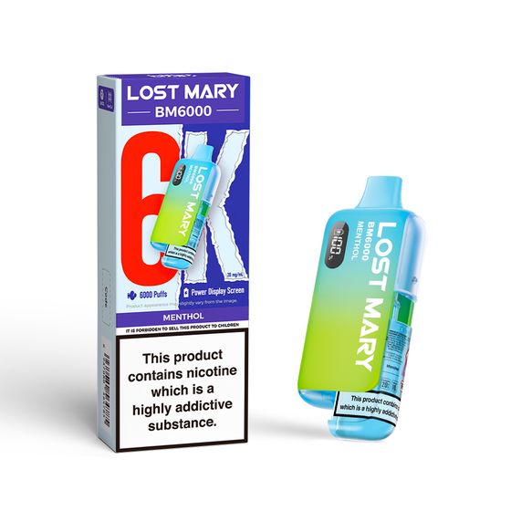 LOST MARY BM6000 Rechargeable Device (UK) 1PC Strength: 2% Nic ENG | Flavor: Menthol UK supplier