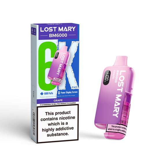 LOST MARY BM6000 Rechargeable Device (UK) 1PC Strength: 2% Nic ENG | Flavor: Grape authentic