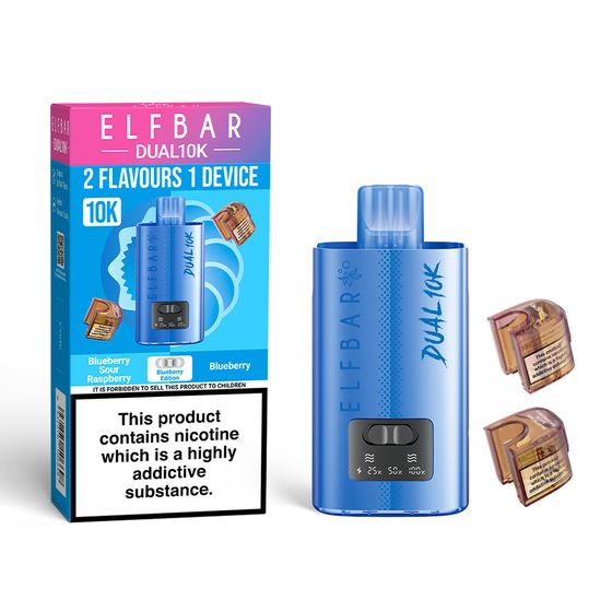 ELFBAR DUAL10K Refillable Pod Kit Strength: 2% Nic ENG | Flavor: Blueberry Edition UK supplier