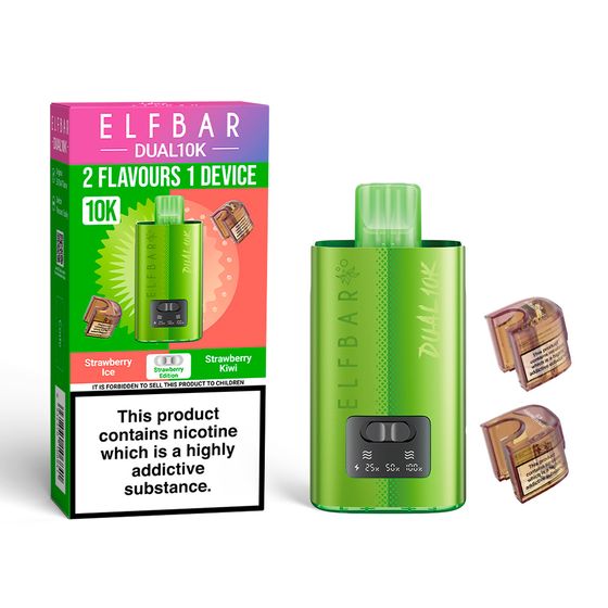 ELFBAR DUAL10K Refillable Pod Kit Strength: 2% Nic ENG | Flavor: Strawberry Edition for wholesale