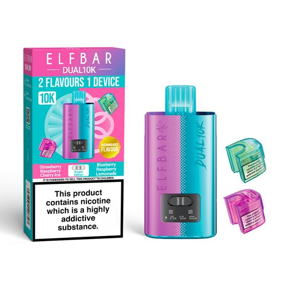 wholesale ELFBAR DUAL10K Refillable Pod Kit Strength: 2% Nic ENG | Flavor: Purple Edition