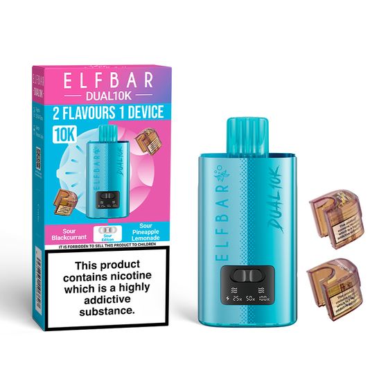 wholesale ELFBAR DUAL10K Refillable Pod Kit Strength: 2% Nic ENG | Flavor: Sour Edition