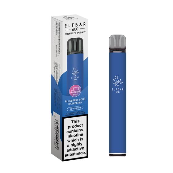 UK wholesale ELFBAR 600 Prefilled Pod Kit Strength: 2% Nic ENG | Flavor: Blueberry Sour Raspberry