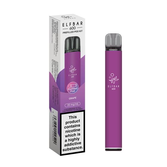 ELFBAR 600 Prefilled Pod Kit Strength: 2% Nic ENG | Flavor: Grape cheap