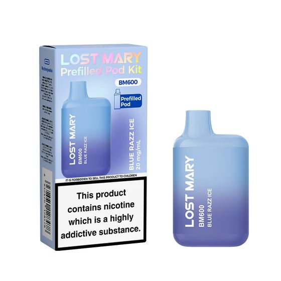 LOST MARY BM600 Prefilled Pod Kit Strength: 2% Nic ENG | Flavor: Blue Razz Ice for wholesale