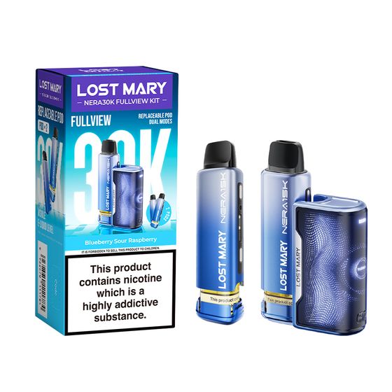 UK store LOST MARY NERA30K FULLVIEW Refillable Pod Kit (UK) 1PC Strength: 2% Nic ENG | Flavor: Blueberry Sour Raspberry