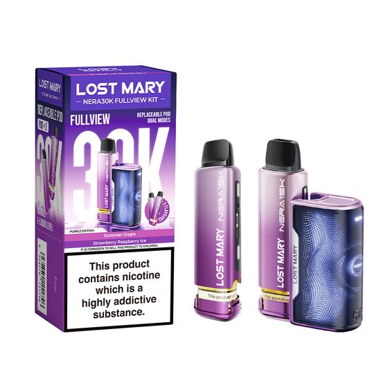 LOST MARY NERA30K FULLVIEW Refillable Pod Kit (UK) 1PC Strength: 2% Nic ENG | Flavor: Purple Edition UK wholesale