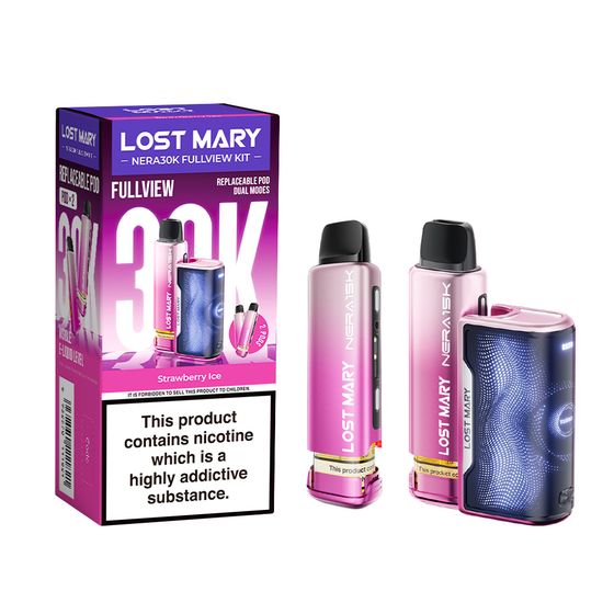 UK shop LOST MARY NERA30K FULLVIEW Refillable Pod Kit (UK) 1PC Strength: 2% Nic ENG | Flavor: Strawberry Ice