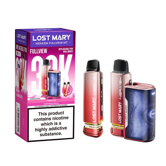 LOST MARY NERA30K FULLVIEW Refillable Pod Kit (UK) 1PC Strength: 2% Nic ENG | Flavor: Cherry Edition UK shop