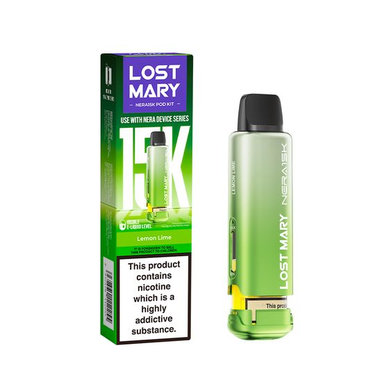 LOST MARY NERA15K Refillable Pod Kit (UK) 1PC Strength: 2% Nic ENG | Flavor: Lemon Lime UK wholesale