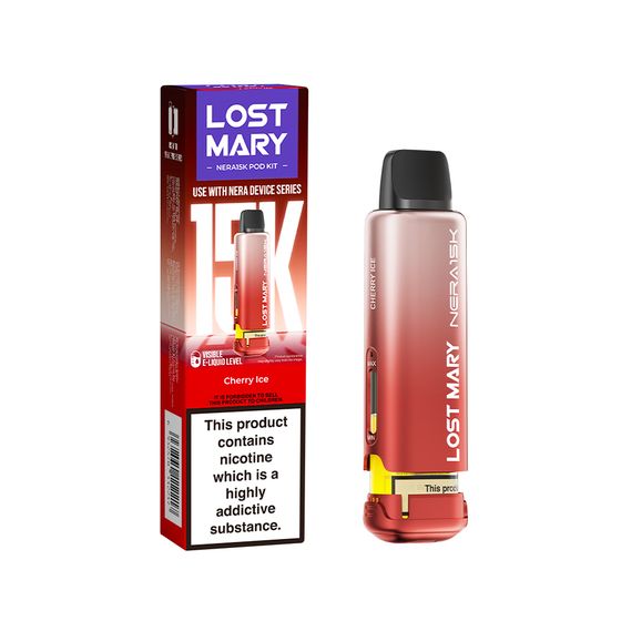 UK wholesale LOST MARY NERA15K Refillable Pod Kit (UK) 1PC Strength: 2% Nic ENG | Flavor: Cherry Ice