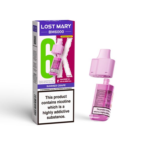 LOST MARY BM6000 Refillable Pod P+C UK supplier