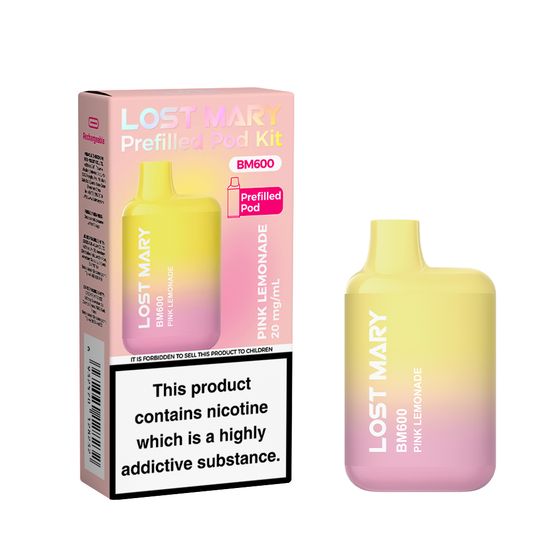 [M] LOST MARY BM600 Prefilled Pod Kit (UK) Strength: 2% Nic ENG | Flavor: Pink Lemonade UK wholesale