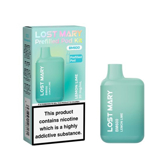 UK wholesale [M] LOST MARY BM600 Prefilled Pod Kit (UK) Strength: 2% Nic ENG | Flavor: Lemon Lime