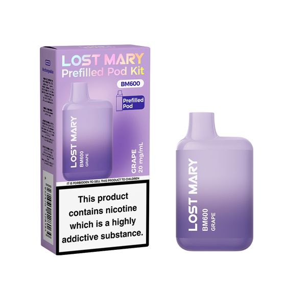 UK shop [M] LOST MARY BM600 Prefilled Pod Kit (UK) Strength: 2% Nic ENG | Flavor: Grape