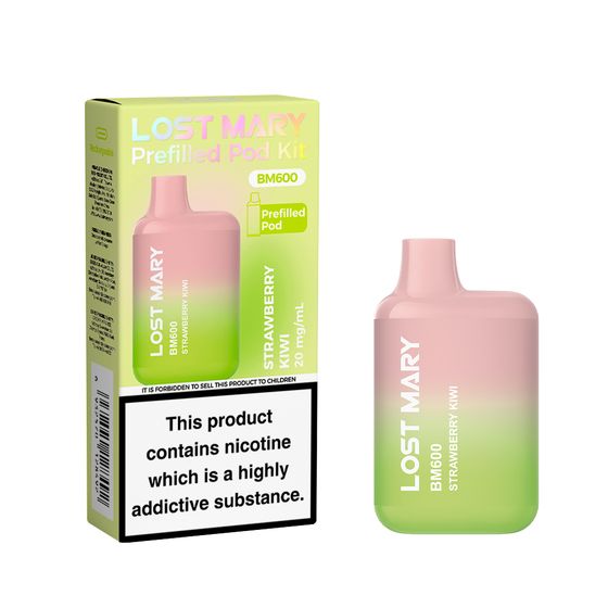 [M] LOST MARY BM600 Prefilled Pod Kit (UK) Strength: 2% Nic ENG | Flavor: Strawberry Kiwi UK wholesale
