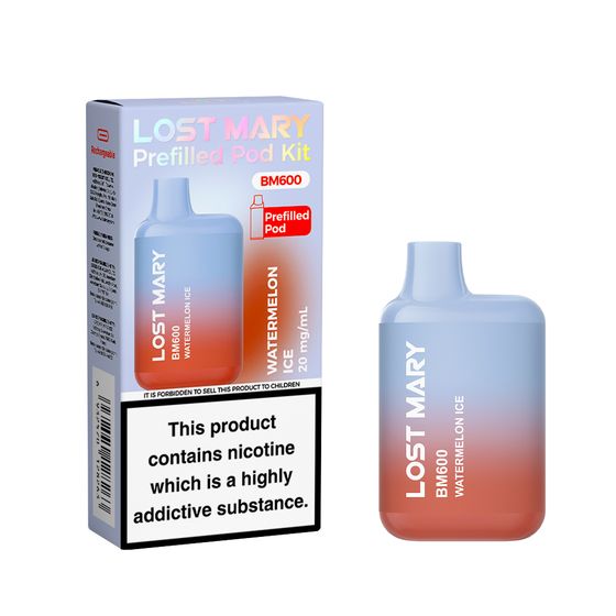 [M] LOST MARY BM600 Prefilled Pod Kit (UK) Strength: 2% Nic ENG | Flavor: Watermelon Ice wholesale