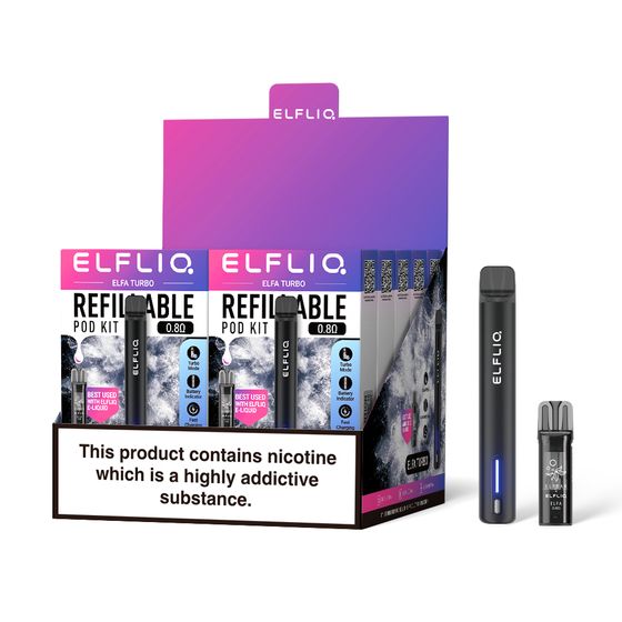 ELFLIQ ELFA TURBO Refillable Pod 0.8Ω Starter Kit UK wholesale