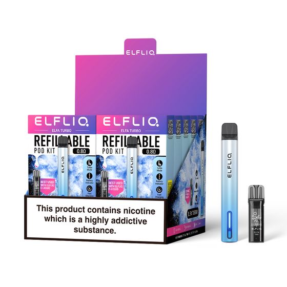 ELFLIQ ELFA TURBO Refillable Pod 0.8Ω Starter Kit UK wholesale
