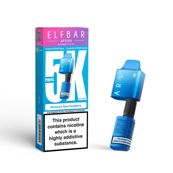 for wholesale ELFBAR AF5000 Refillable Pod Strength: 2% Nic ENG | Flavor: Blueberry Sour Raspberry