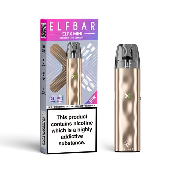 UK wholesale ELFBAR ELFX MINI Refillable Dual Mesh Pod Starter Kit
