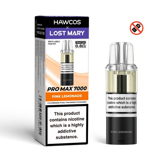 HAWCOS×LOST MARY PRO MAX 7000 Refillable Pod Strength: 2% Nic ENG | Flavor: Pink Lemonade cheap