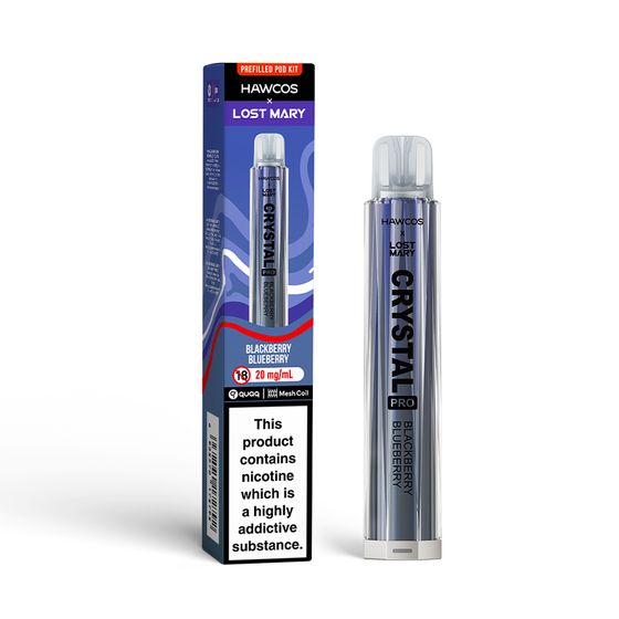 [NEW] HAWCOS × LOST MARY Crystal Pro KIT (UK) 1PC Flavor: Blackberry Blueberry UK wholesale