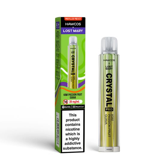 [NEW] HAWCOS × LOST MARY Crystal Pro KIT (UK) 1PC Flavor: Kiwi Passion Fruit Guava for wholesale
