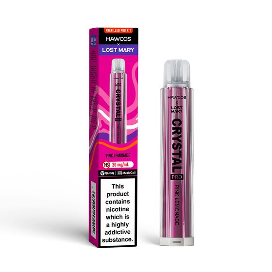 [NEW] HAWCOS × LOST MARY Crystal Pro KIT (UK) 1PC Flavor: Pink Lemonade UK wholesale