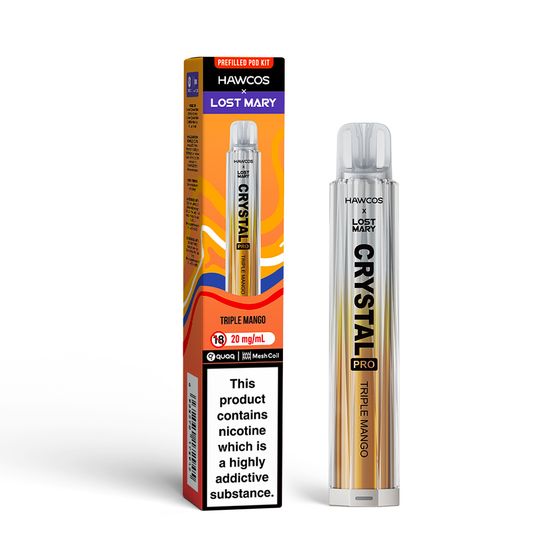 [NEW] HAWCOS × LOST MARY Crystal Pro KIT (UK) 1PC Flavor: Triple Mango UK supplier