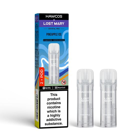 HAWCOS × LOST MARY Crystal Pro Prefilled Pod 2ML × 2 (UK) 1PC Flavor: Pineapple Ice for wholesale