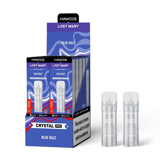 UK store HAWCOS × LOST MARY Crystal Pro Prefilled Pod 2ML × 2 (UK) 1PC