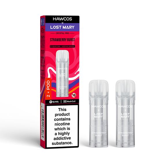 cheap HAWCOS × LOST MARY Crystal Pro Prefilled Pod 2ML × 2 (UK) 1PC Flavor: Strawberry Burst