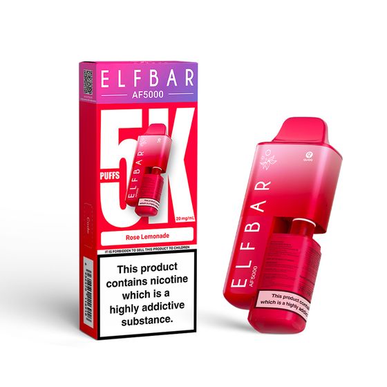UK store [NEW] ELFBAR AF5000 Refillable Pod Kit -A (UK) Strength: 2% Nic ENG | Flavor: Rose Lemonade