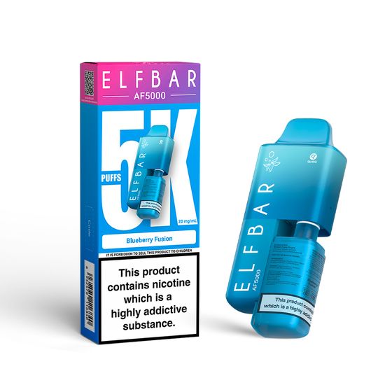 UK wholesale [NEW] ELFBAR AF5000 Refillable Pod Kit -A (UK) Strength: 2% Nic ENG | Flavor: Blueberry Fusion