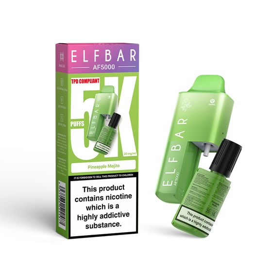 [NEW] ELFBAR AF5000 Refillable Pod Kit -A (UK) Strength: 2% Nic ENG | Flavor: Pineapple Mojito UK store
