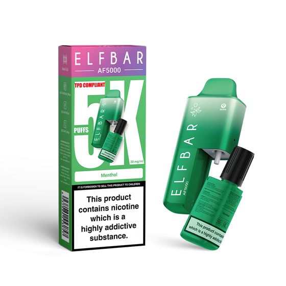 [NEW] ELFBAR AF5000 Refillable Pod Kit -A (UK) Strength: 2% Nic ENG | Flavor: Menthol UK wholesale