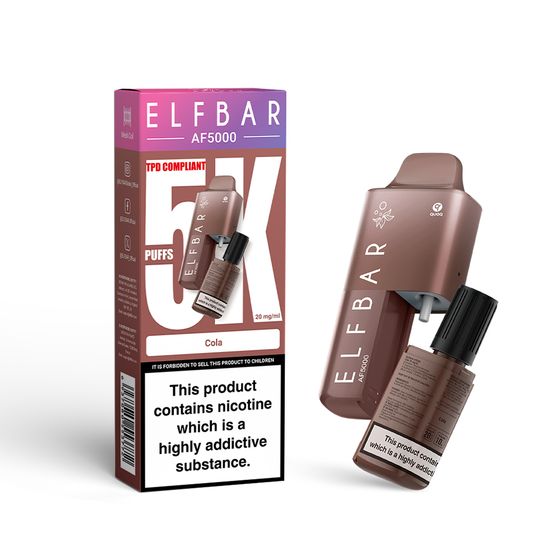 UK supplier [NEW] ELFBAR AF5000 Refillable Pod Kit -A (UK) Strength: 2% Nic ENG | Flavor: Cola
