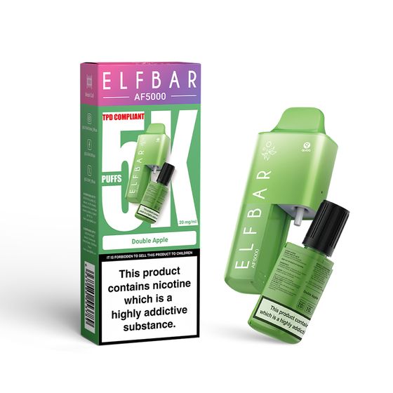 [NEW] ELFBAR AF5000 Refillable Pod Kit -A (UK) Strength: 2% Nic ENG | Flavor: Double Apple for wholesale
