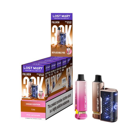 UK store LOST MARY NERA30K FULLVIEW Refillable Pod Kit (UK) 1PC