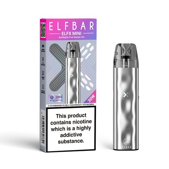 for wholesale ELFBAR ELFX MINI Refillable Dual Mesh Pod Starter Kit Color: Silver