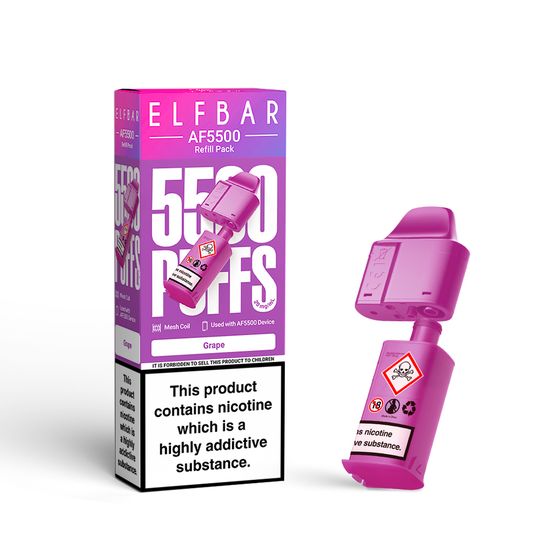 UK shop [NEW] ELFBAR AF5500 Refill Pack (UK) Flavor: Grape
