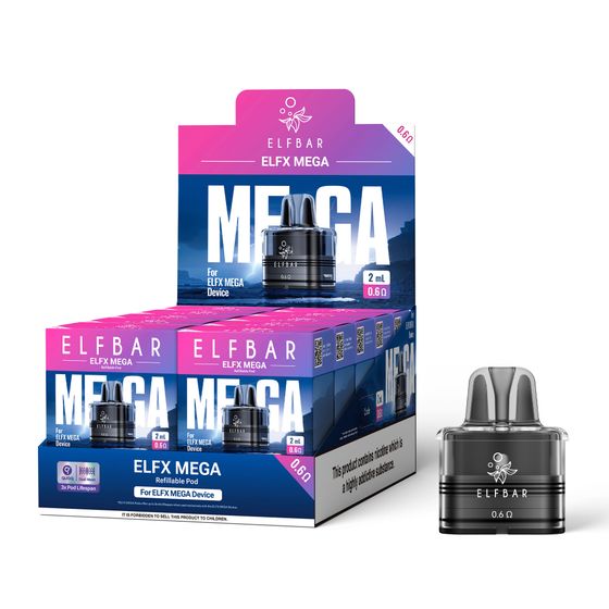 UK wholesale ELFBAR ELFX MEGA Refillable Pod 2ml