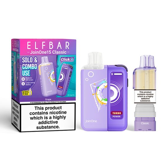 [Coming Soon] ELFBAR JoinOne15 Classic Refillable Kit Flavor: Grape UK shop