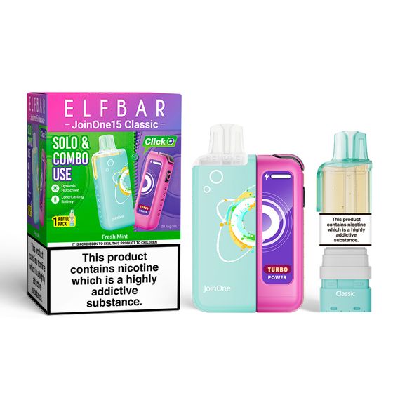 authentic [Coming Soon] ELFBAR JoinOne15 Classic Refillable Kit Flavor: Fresh Mint