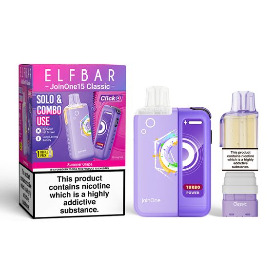 [Coming Soon] ELFBAR JoinOne15 Classic Refillable Kit Flavor: Summer Grape UK supplier
