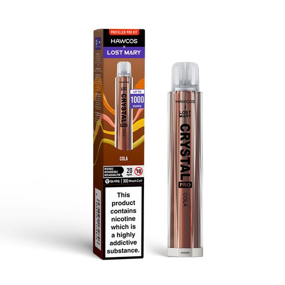 authentic HAWCOS × LOST MARY Crystal Pro KIT (UK) 1PC Flavor: Cola | Strength: 2% Nic ENG