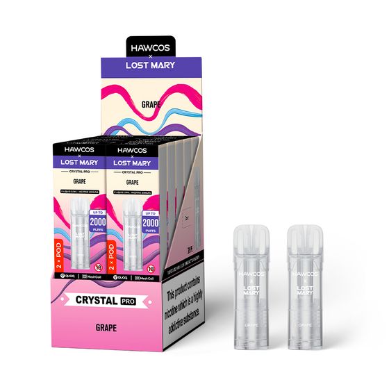 HAWCOS × LOST MARY Crystal Pro Prefilled Pod 2ML × 2 (UK) 1PC UK supplier