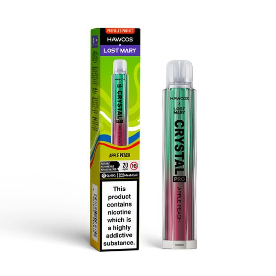 UK shop HAWCOS × LOST MARY Crystal Pro KIT (UK) 1PC Flavor: Apple Peach | Strength: 2% Nic ENG
